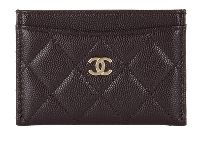 Chanel Classic Card Holder, &pound;310, Accessories, Burgundy, Caviar Leather, Front view